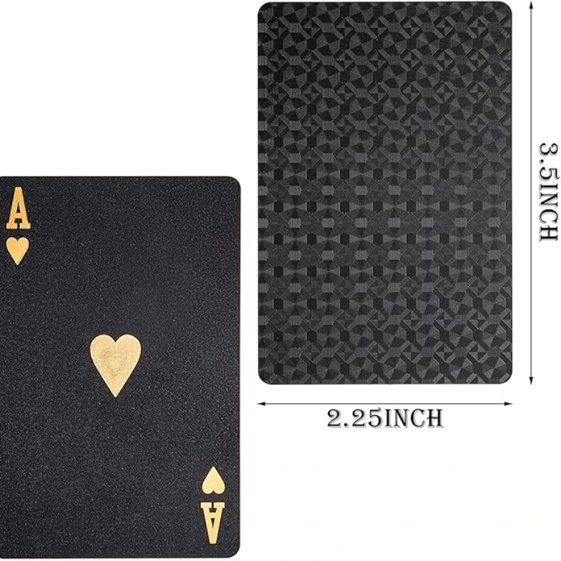Black Gold Playing Cards Waterproof Poker Suit Magic Dmagic Package Board Game Gift Collection