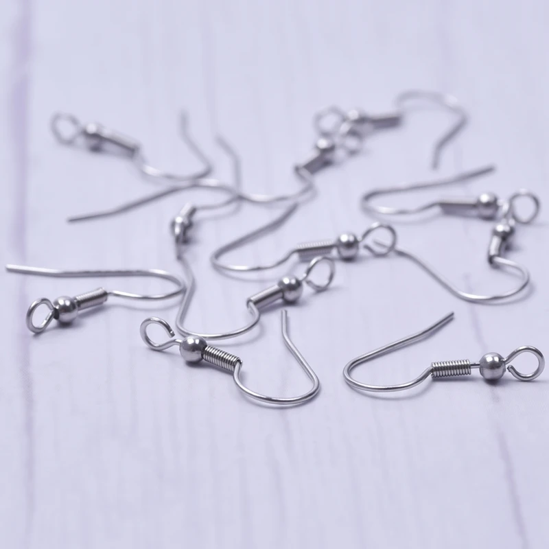 10/20Pcs Stainless Steel Ear Hooks Wire Settings Base Findings French Earrings DIY Clasps Hoop Earrings Jewelry Making Supplies 5