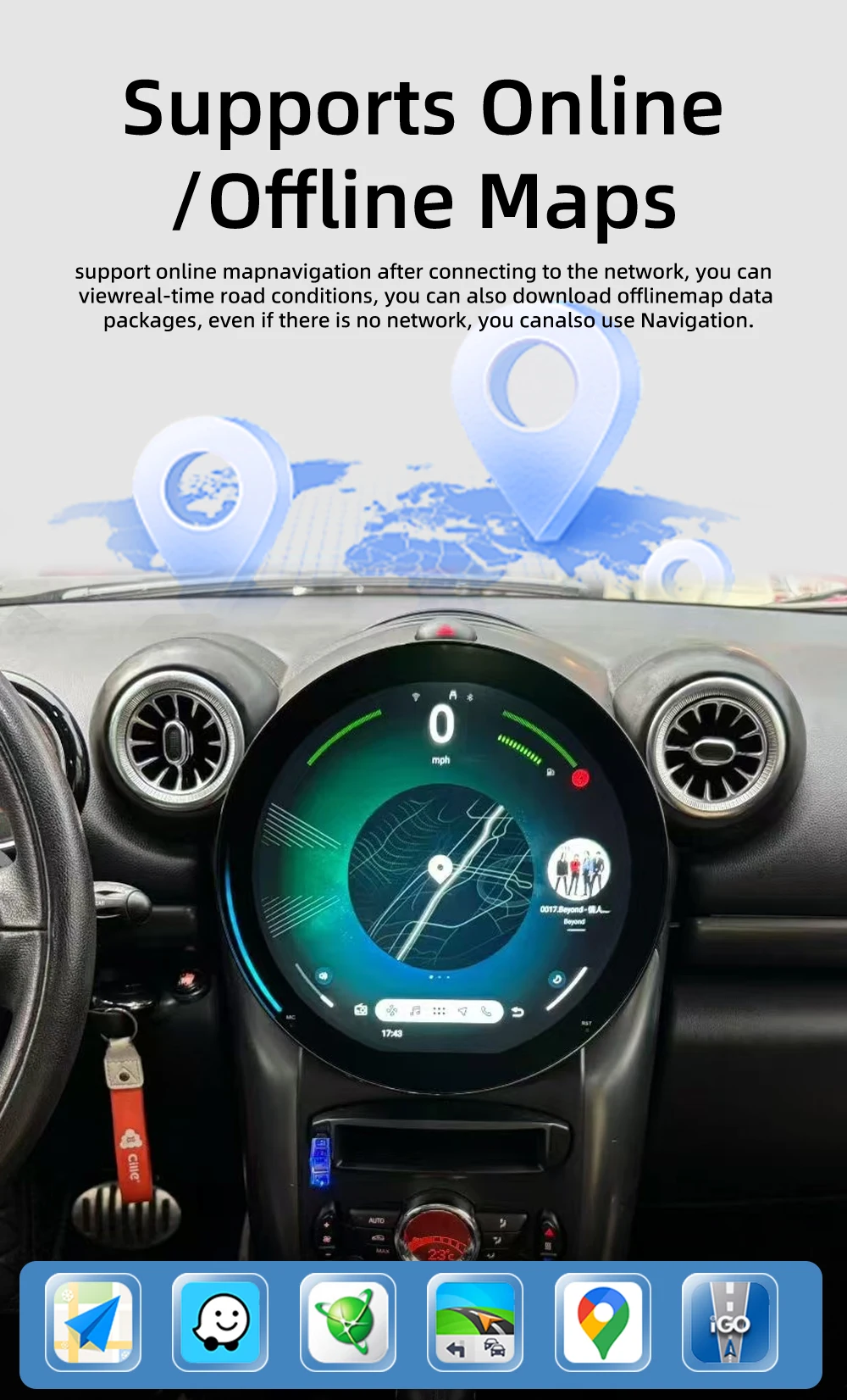 Android Car Radio for BMW MINI R56 R60 2007-2016 Multimedia Player Supports CarP