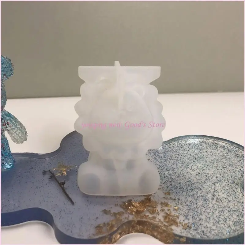 57QA Diy Nette Hippo Kleber Drop Form Löwe Großen Ohr Hund Ornamente Schmuck Silikon Form – Detail 7