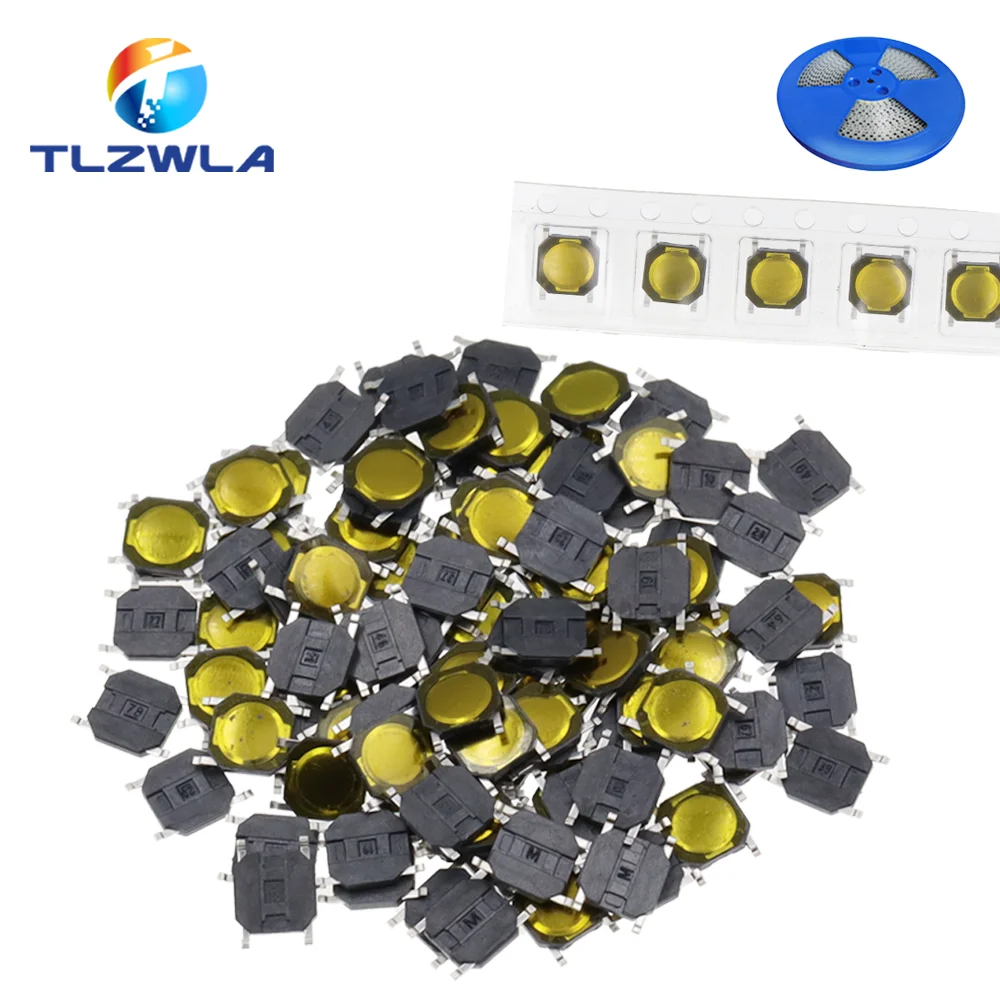 100PCS DC12V 50mA Membrane Switch 4x4x 0.8MM Tactile Push Button Switch 4 Pin 4*4*0.8mm Micro SMD