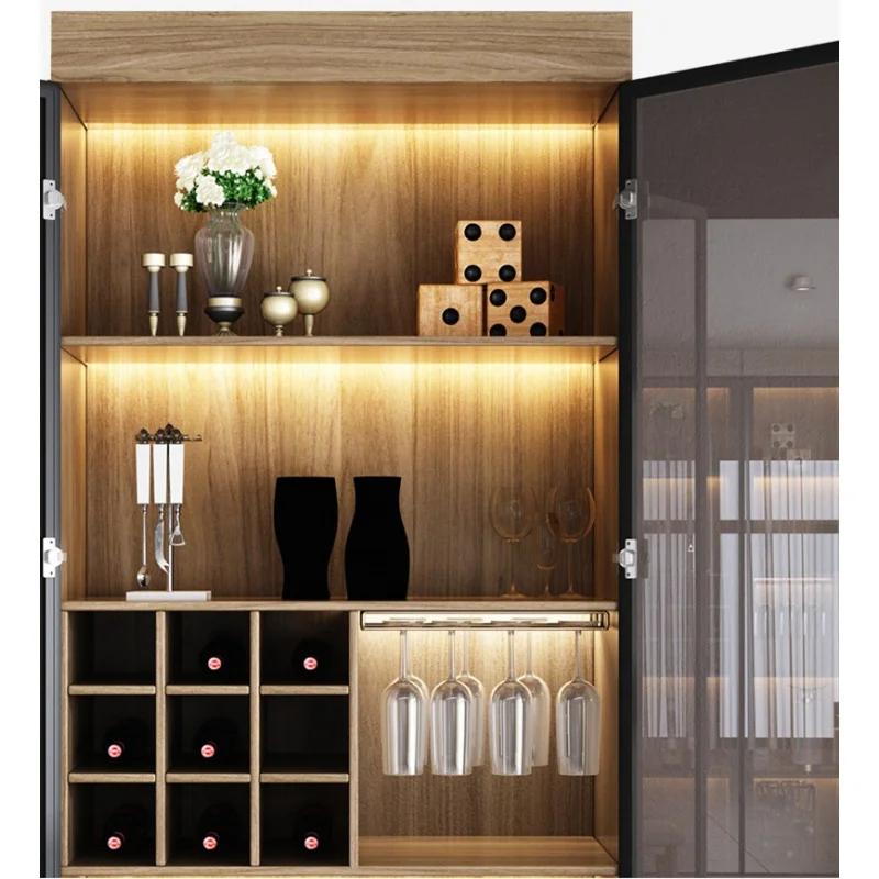 LEDライト付きワインディスプレイキャビネット,ワインショップ家具 