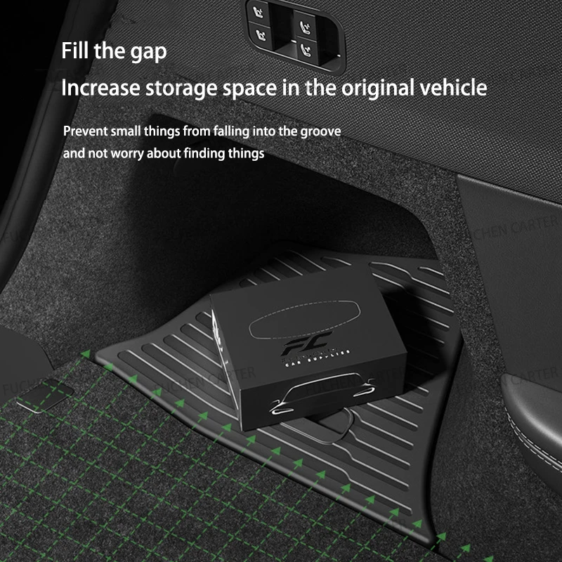 Tesla Rear Trunk Storage Organizer with Flocking Mat Partition Board Accessories