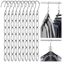 7 Hanging Hole Wardrobe Multi-port Support Circle Clothes Chain Hooks Clothing Drying Rack Hangers Home Storage 1