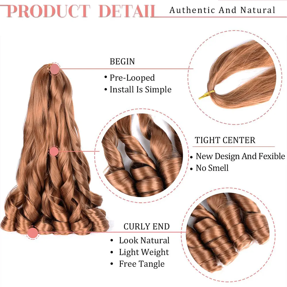 Purple French Curly Crochet Braiding Hair Synthetic Loose Wave Braids Hair for Women Spiral Curls Pre Stretched Hair Extensions 4