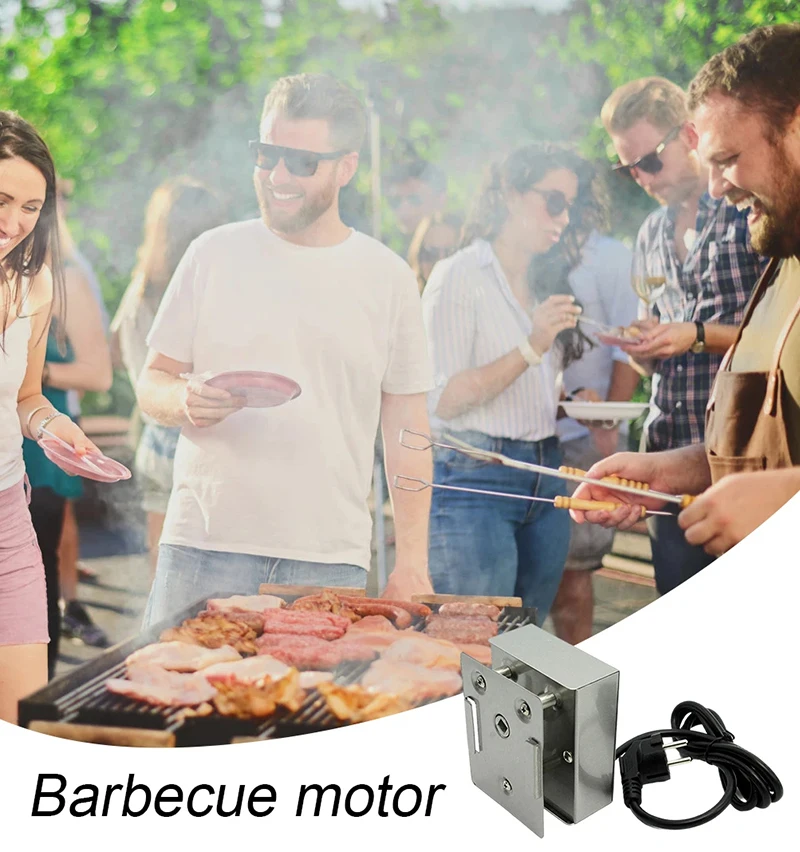 Electric BBQ Rotisserie For Grill Motor Espeto Para Churrasco Electric Heavy Duty Electrical Barbecue Accessories EU Plug 220V 6