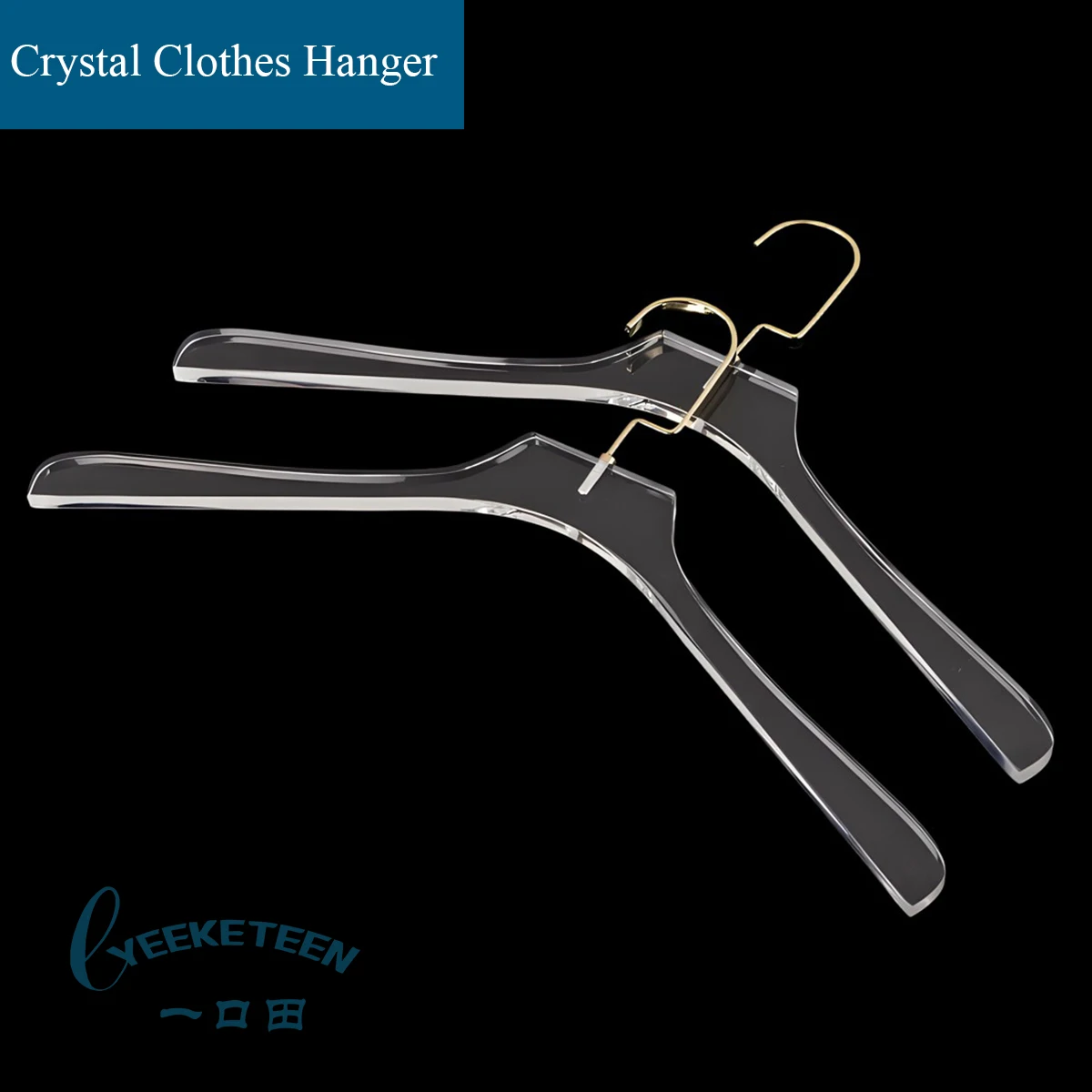 10 Pcs Clear Acrylic Hanger Crystal Clothes Hanger with Antirust Hook Non-Slip Transparent Formal Dress Standard