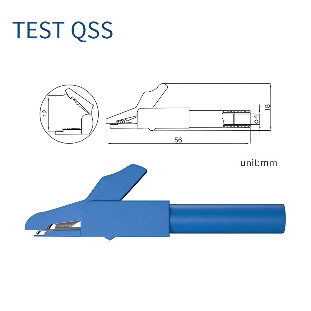 alligator clips test clip test hooks clips electrical clamp QSS 10PCS 4MM Insulation Alligator Clips Metal Crocodile Clamp for Wires Banana Connector DIY Electrical Tools Q.60029
