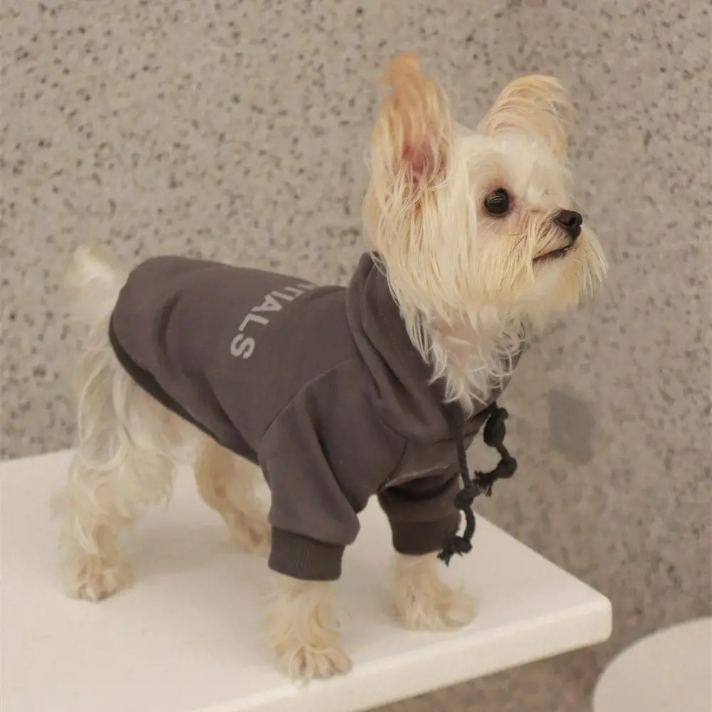 Polyester/Plush Thickened Warm Dog Sweater Soft Comfortable Dog Hoodie Sweatshirt Warm Two-legged Puppy Coat Outdoor pet clothes