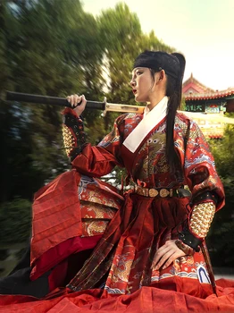 Ancient Chinese Hanfu Gown Women&Men Halloween Archer Cosplay Costume Party Outfit Hanfu Dress Red Black White For Men Women