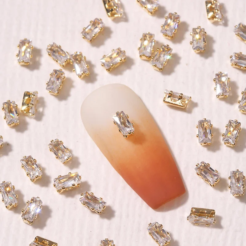 

50pcs Glitter Zircon Rhinestone Nail Charms New Nail Art Claw Diamond Water Drop Horse Eye Ting Square Crystal Nail Decorations