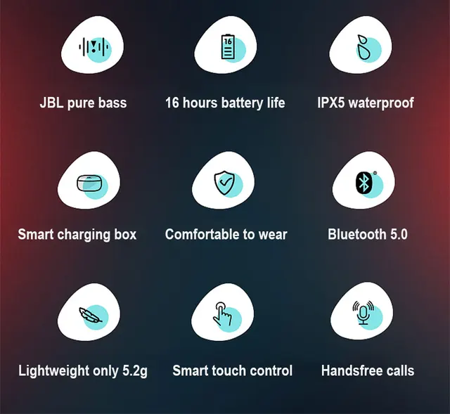 JBL – ecouteur sans fil Bluetooth T280 TWS, oreillettes authentiques