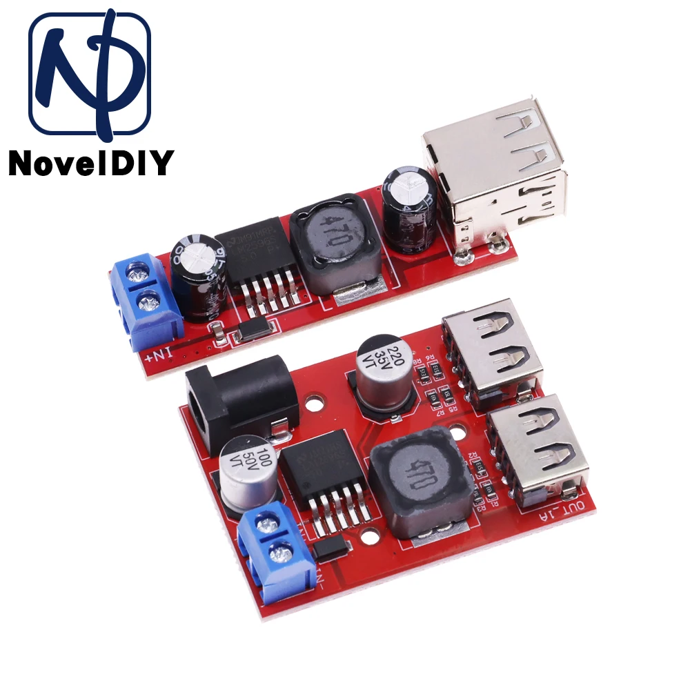 LM2596 Dual USB Output 9V / 12V / 24V 36V Car Charger Switch 5V DC-DC Power Supply Module 3A Buck Regulator Converter