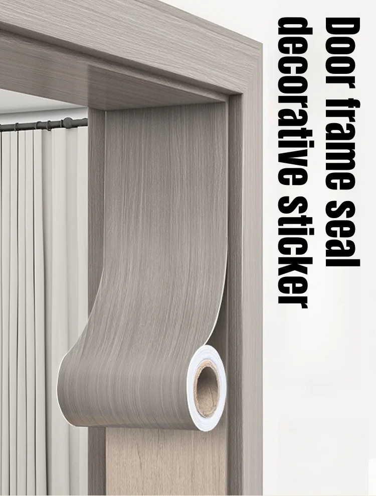 Description Picture 2 of itemSelf-adhesive Wood Grain Door Frame Decorative Stickers Line Skirting Border Waistline Home Decoration Wall Stickers Renovation