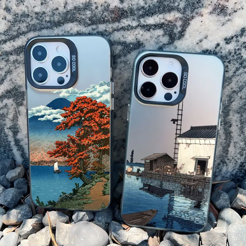 Japan Series Aesthetic Landscape Phone Case - Scenery Back Cover with Laser Design