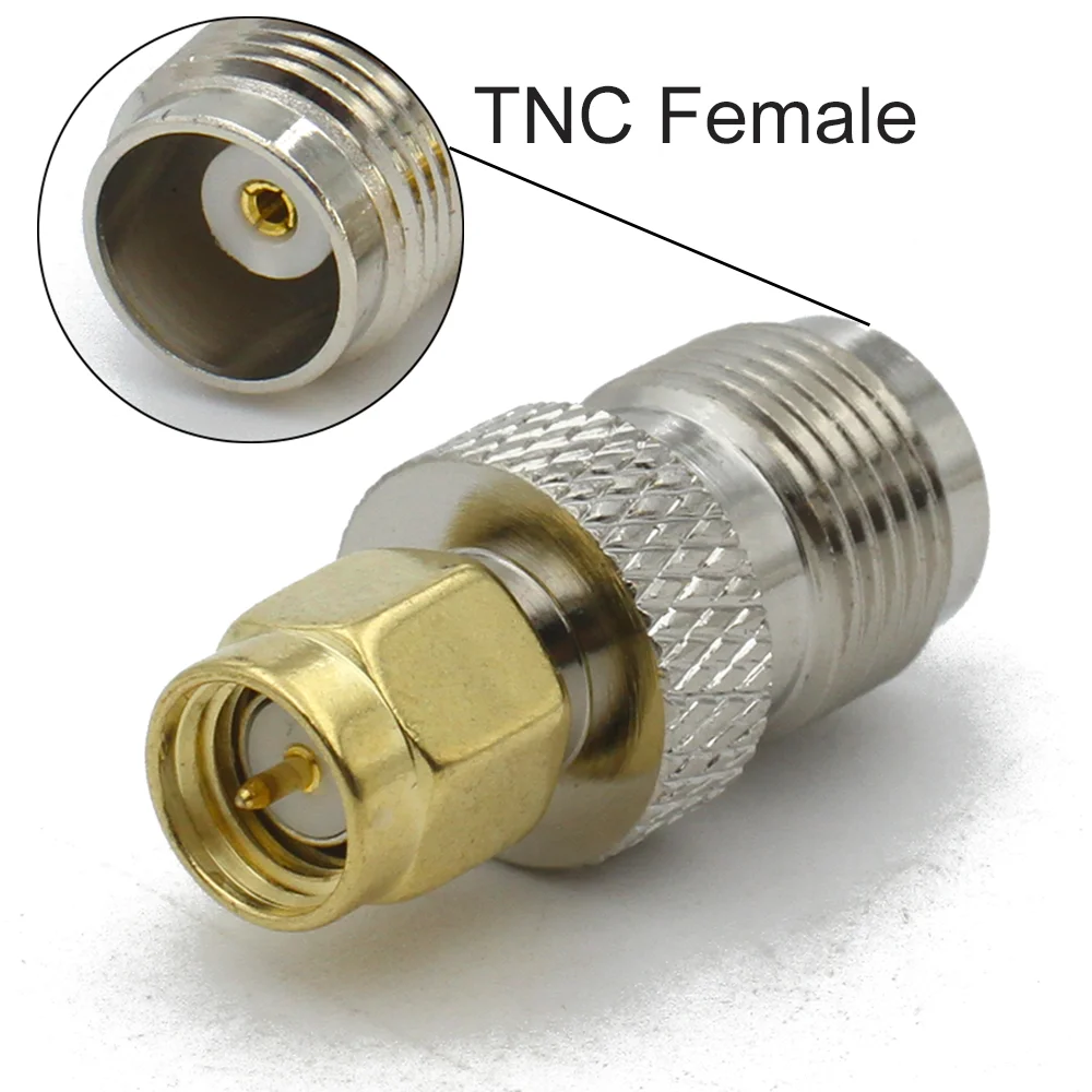 Connector TNC to SMA Adapter Male plug & Female jack RF Coaxial Adapter Test Converter Brass 50ohm Straight Wire Terminals TNC 5