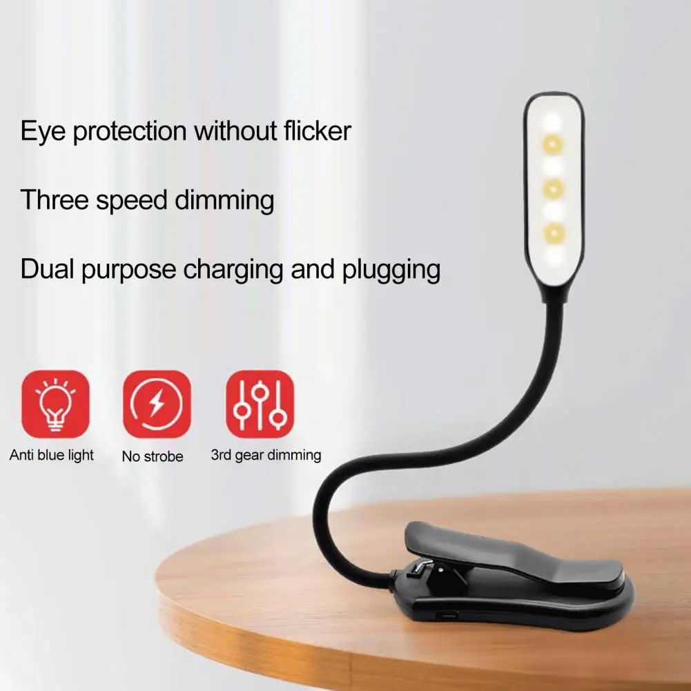 

Reading Lamp Eye Protection Uniform Lighting High Brightness Flicker Free Dimmable Eye-caring Book Clip Lamp LED Light Office Su