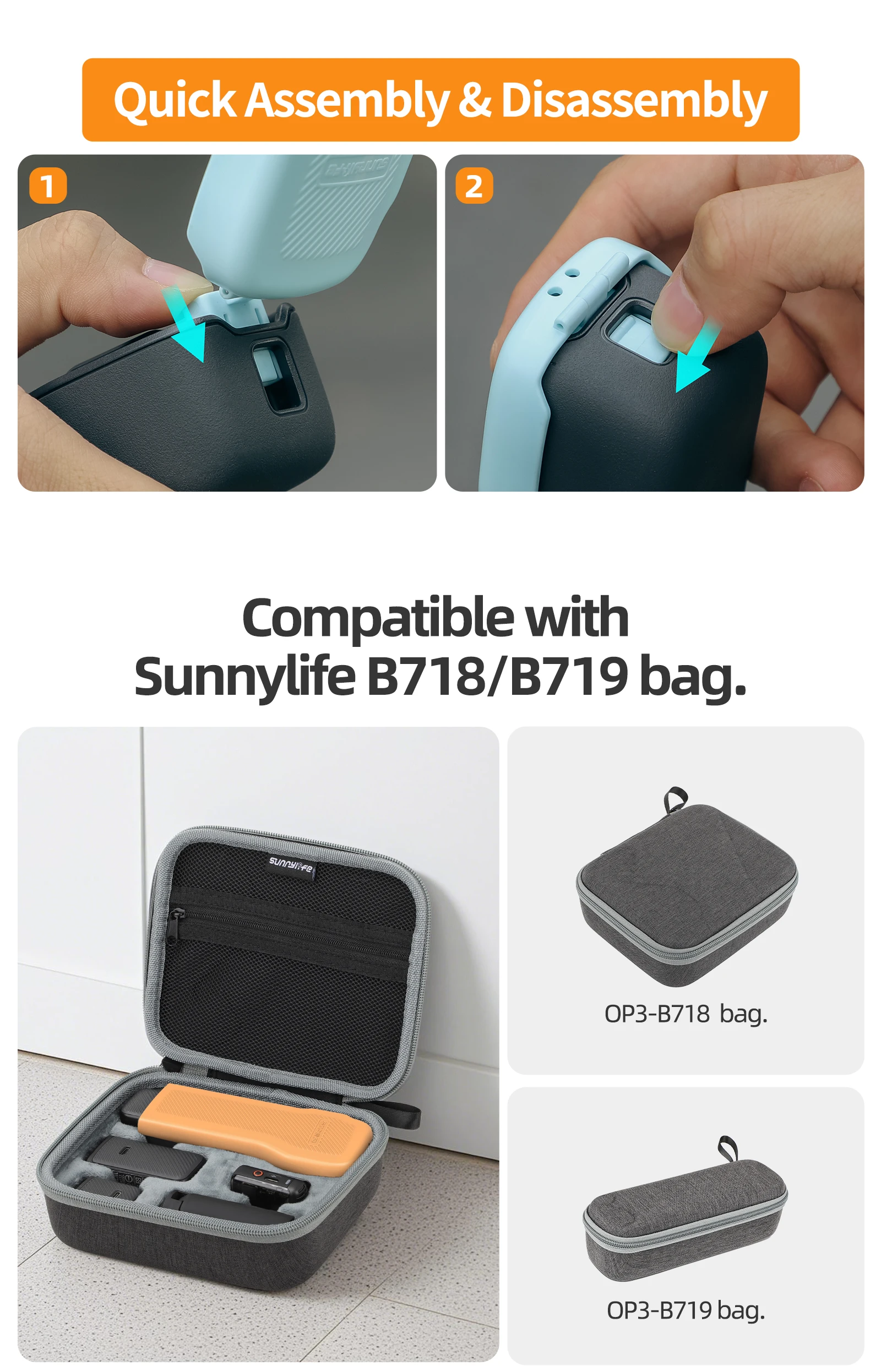 Für DJI Osmo Pocket 3, Schutzhülle, Kameraobjektiv, Displayschutzfolie, Anti-Fall-Oberabdeckung, Aufbewahrung mit Filter, Bring-Seil – Detail 14