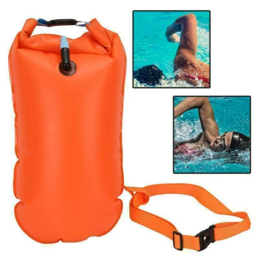 Swimming Inflatable Open Water Swim Buoy Air Dry Bag Device Buoy Tow Float Inflatable Swim Buoy