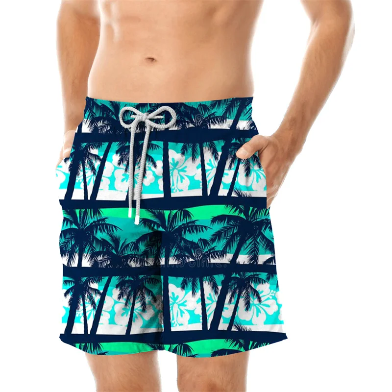 

2024 Summer Men's Hawaiian Beach Shorts Retro Shark Print Short Pants Casual Bathing Swim Trunk Board Sport Gym Ice Shorts