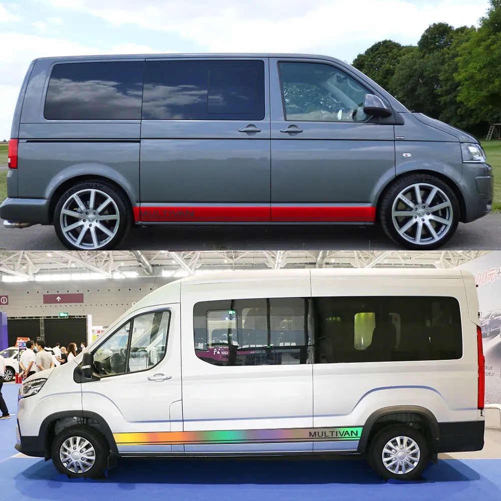 4PCS Car Hood Side Rear Door Line Stickers For Volkswagen VW Multivan T4 T5  T6 Transporter Accessories Camper Van Vinyl Decals