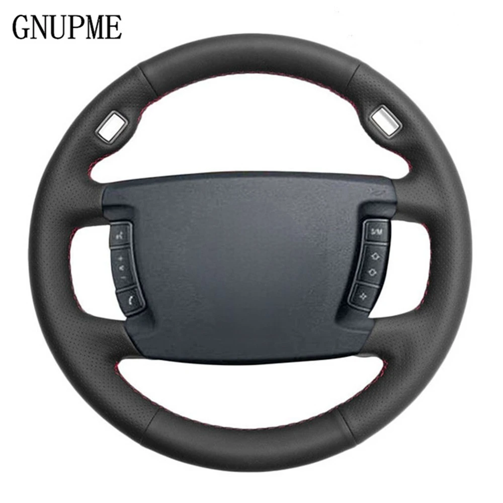 

DIY Hand-stitched Black Genuine Leather Car Steering Wheel Cover For BMW E65 E66 2001-2008 (4-Spoke)