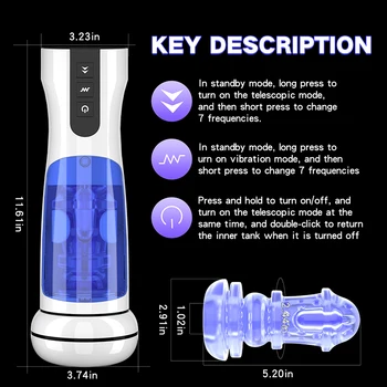 Male Automatic Telescopic Insertion Heating Vibration Fake Vagine Masturbator Men's Masturbations Cup Sex Toys Men Adult Goods