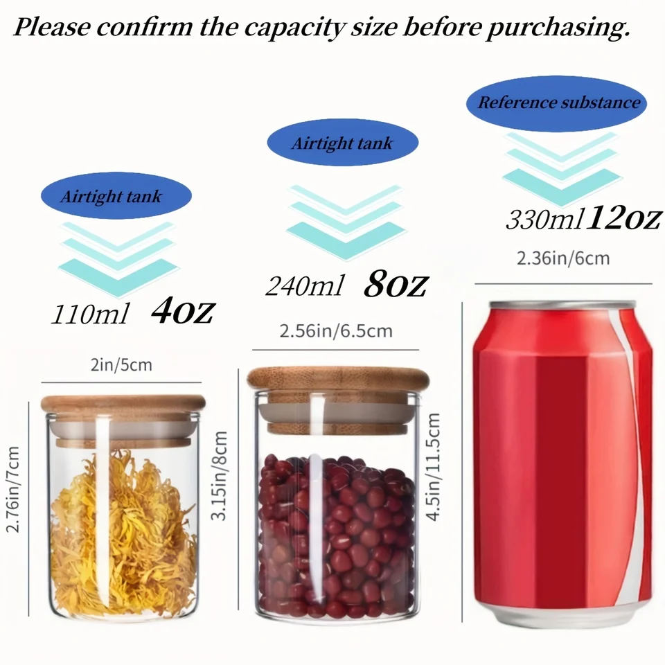 Bloomondo Set Di 12 Barattoli Per Spezie In Vetro Da 170 Ml Con Coperchio In Bambù E 160 Etichette Adesive (112 Prestampate, 8 Vuote, 40 Data Scadenza)