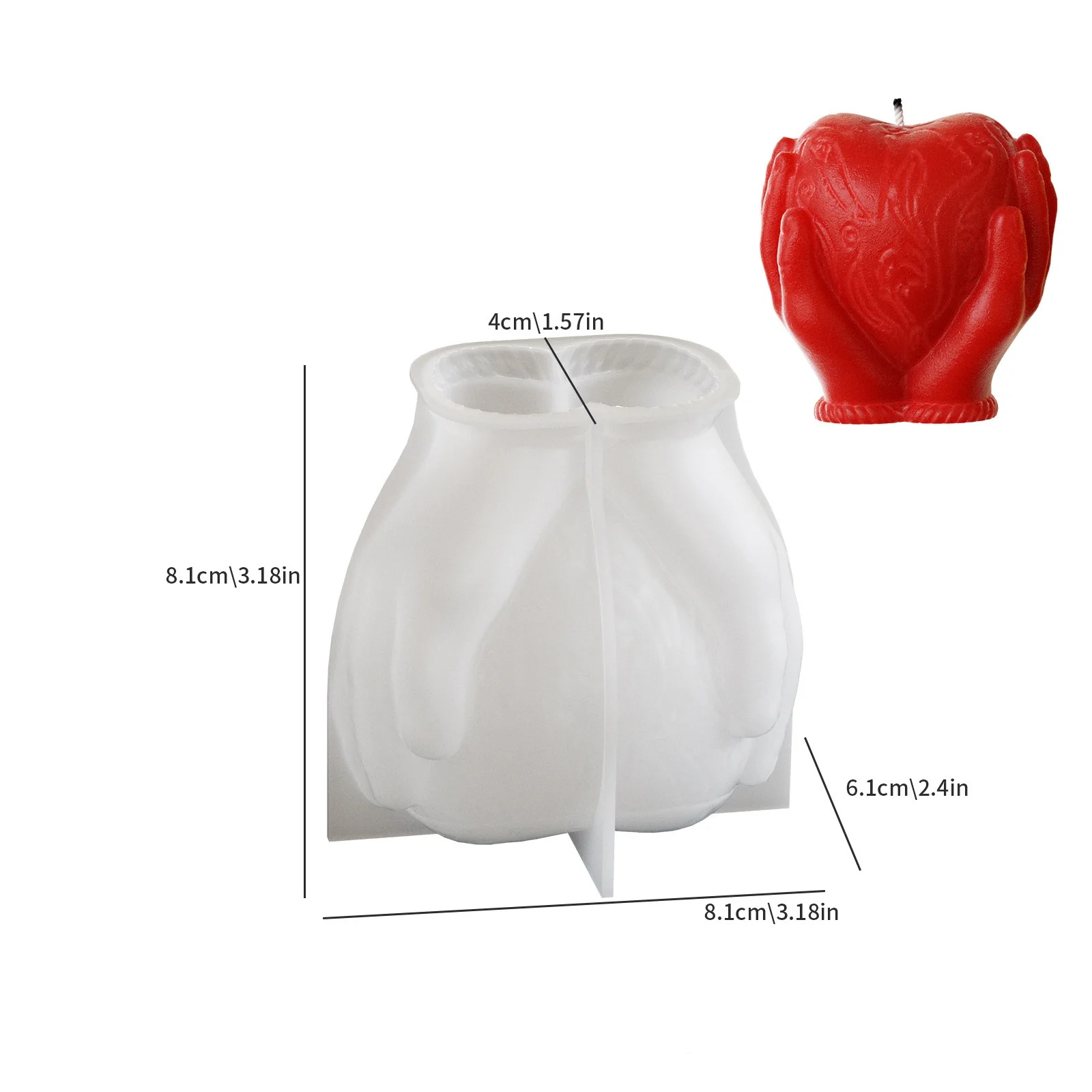 Heart Candle Silicone Mold 2