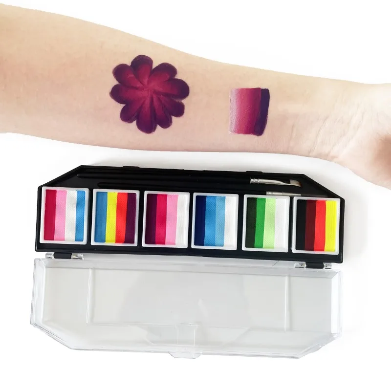 12 Color Face Painting Body Art Makeup With Brush Palette Bride Modeling Role Play Halloween Grimace 3