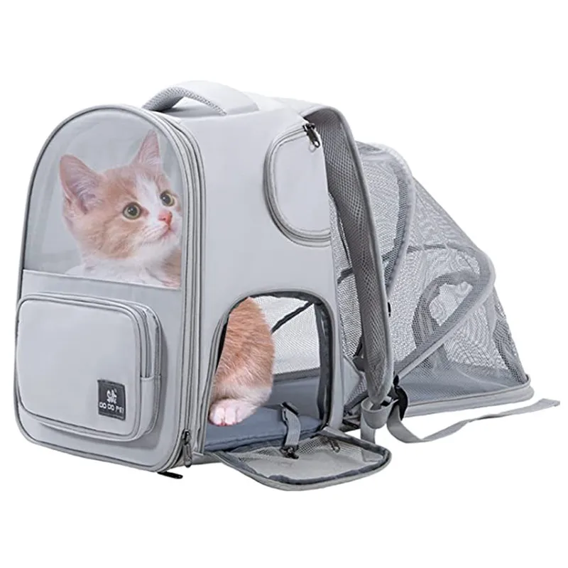 Pet Supplies Cat Backpack Breathable Foldable Bag Puppy Travel Walk Outdoor Use Large Capacity Expandable Pet Cage