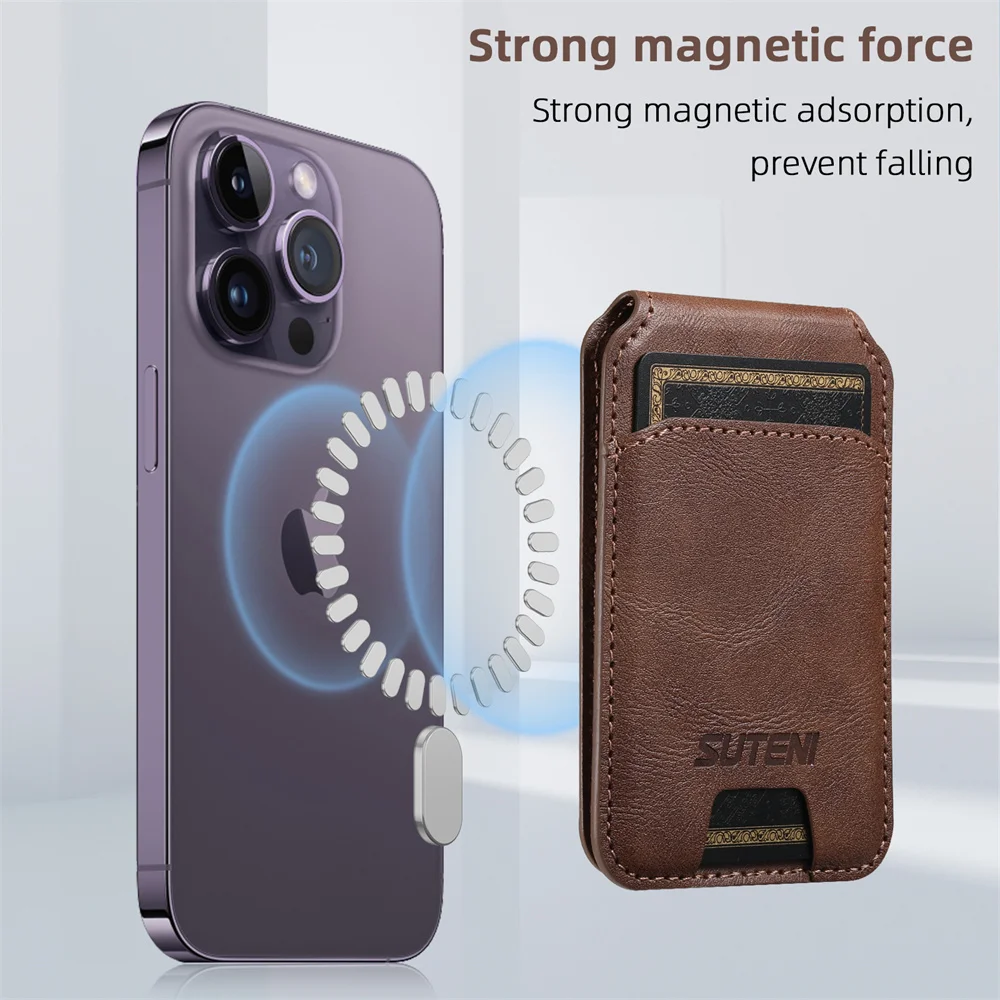 Elegant Magnetic Leather Wallet with Flip Slot Card Holder
