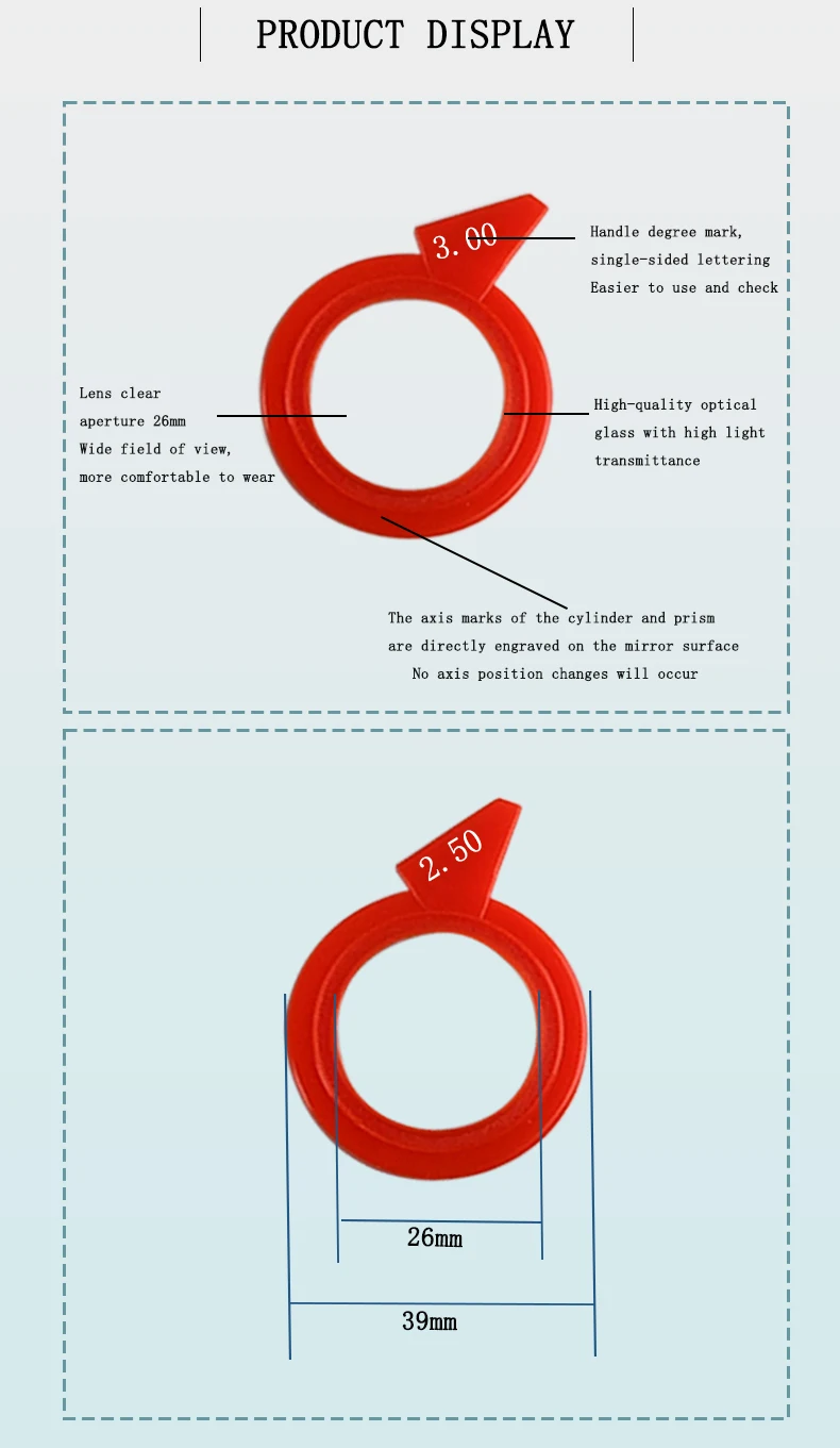 Description Picture 5 of itemOphthalmic Trial Lens Sphere Trial Lens Replacing Lenses with Plastic Rims SLV-SPH-
