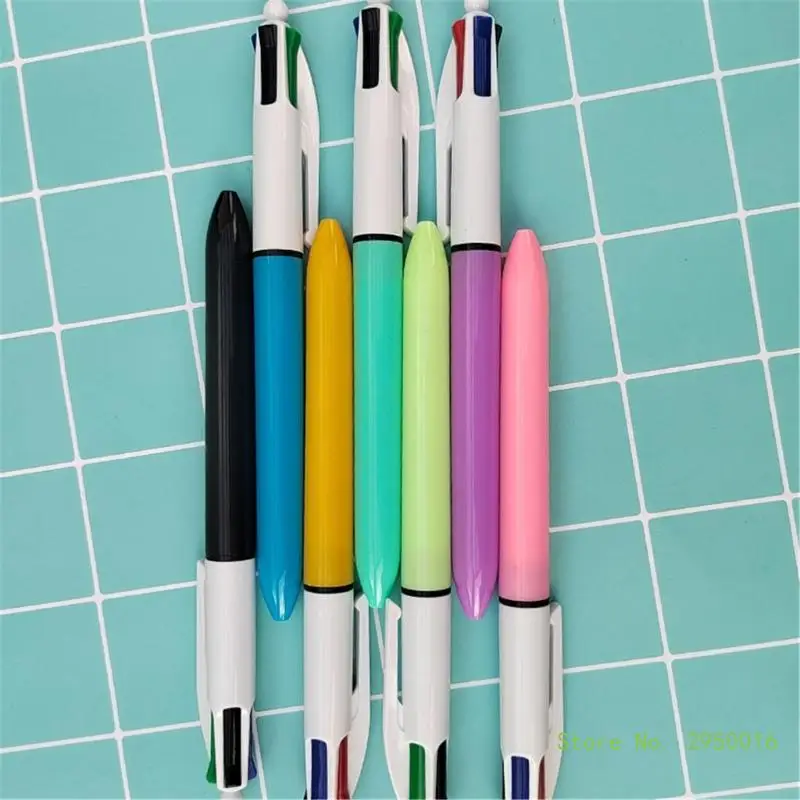 12 Penne 4 Colori In 1 Con Punta 0.7 Mm - Set Penne Multicolor Cancelleria Per Ufficio E Scuola