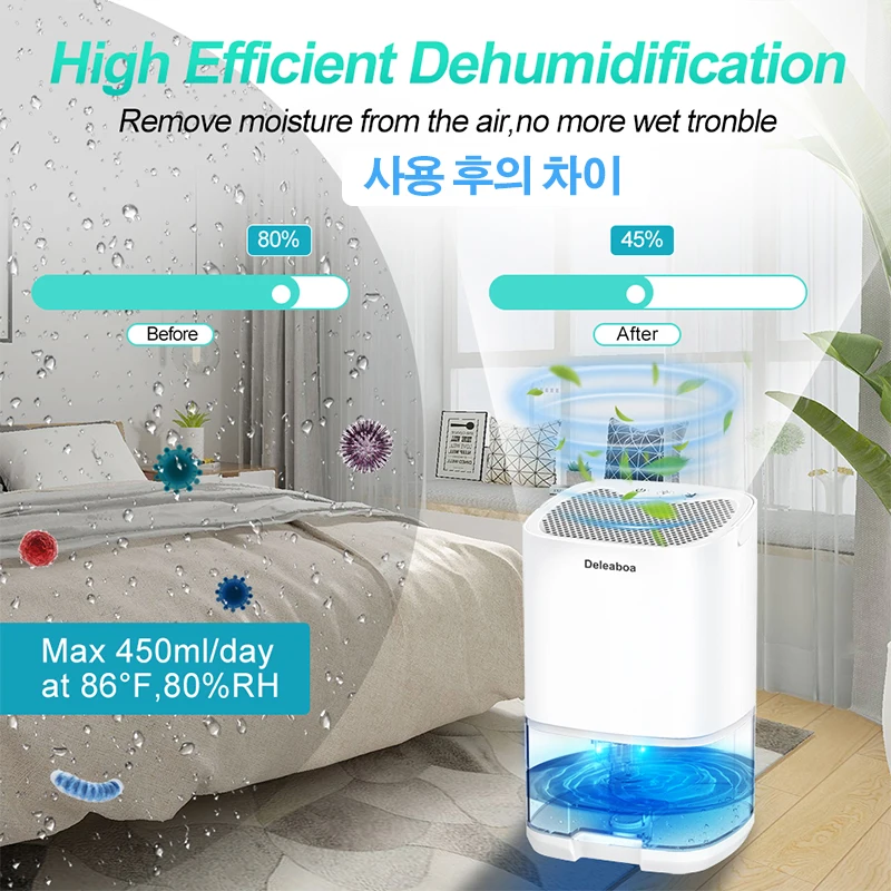 가정용 미니 휴대용 제습기, 가정 사무실 공기 건조기, 건조제 2023 공기 청정기, 실내 흡수, 가정 건조, 2 in 1 