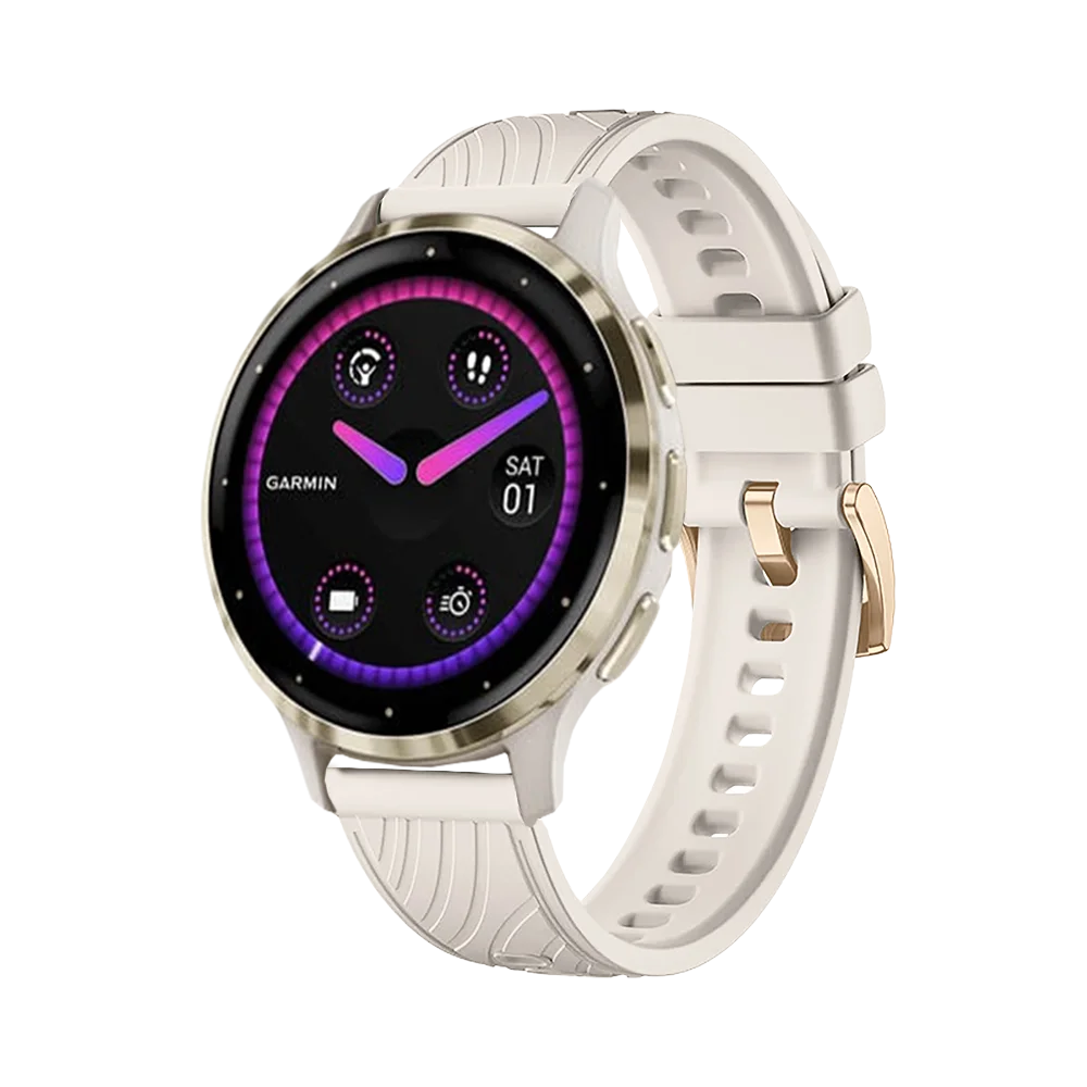 Elegant 18mm Two-Tone Classic Buckle Bracelet Strap in Silver/Gold