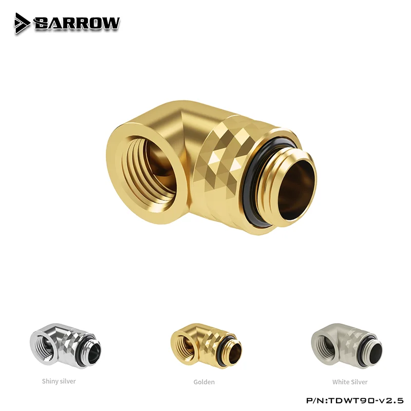 BARROW G1/4" 90 Angled 360 Rotatable Water Cooling FIttings,DIY Computer Fluid Loop Build Connector, TDWT90-v2.5