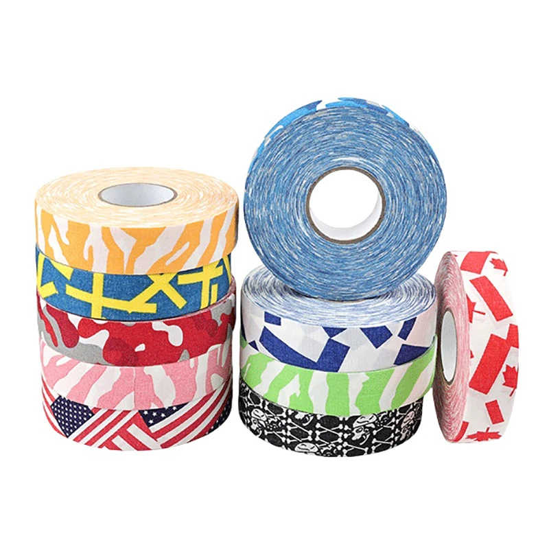 Hockey Grip Tape 2.5CM*25M Ice Hockey Anti-slip Colored Polyester Wear-resistant Athletic Sport Tape Hockey Stick Athletic Bandage