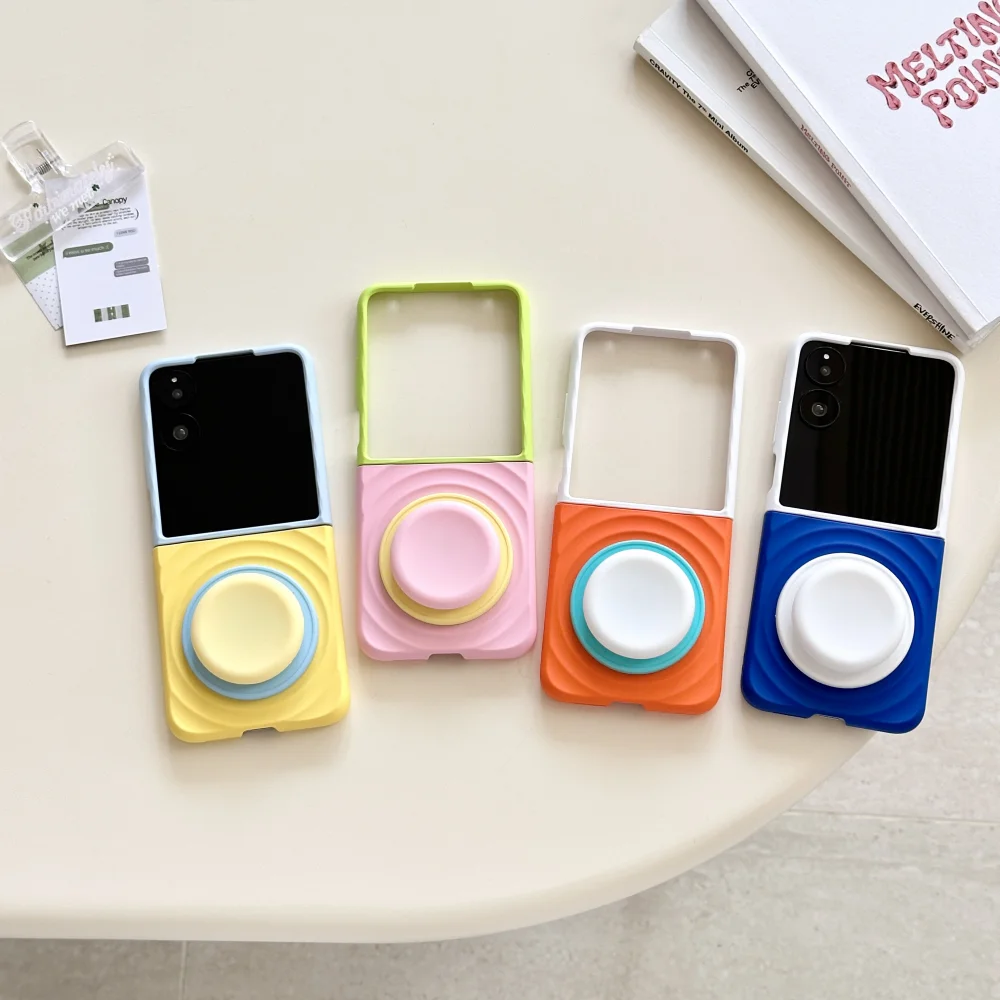 Magsafe Ripple Pattern Contrast Color Foldable Matte Anti-Slip Grip Case