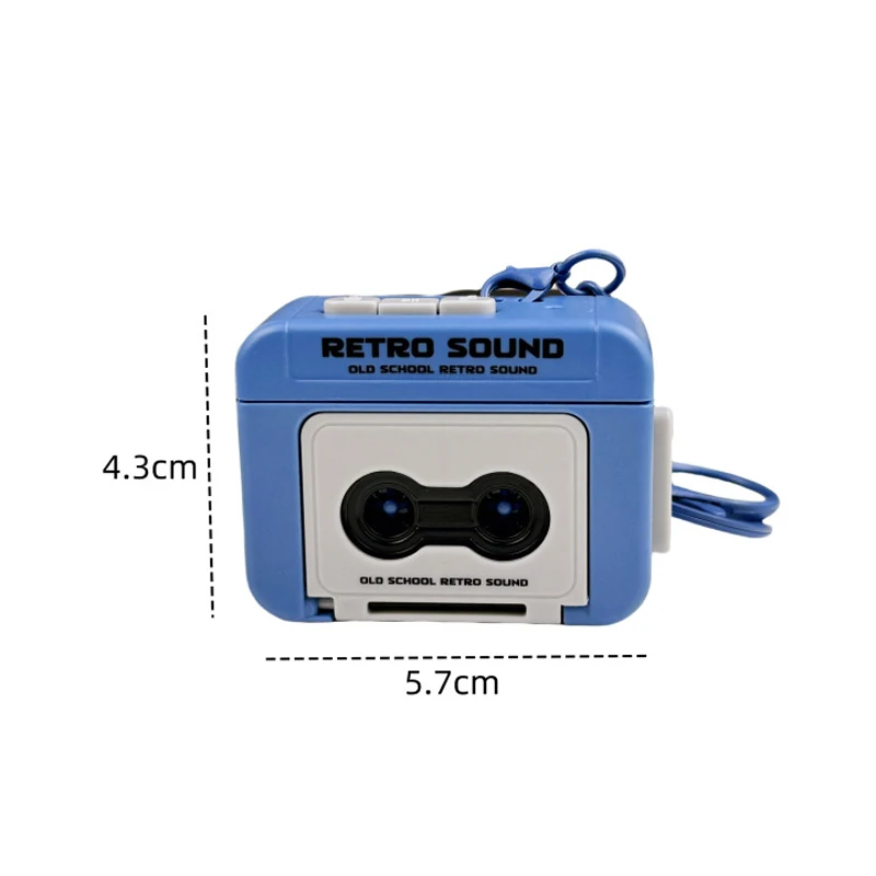 Retro Tonbandgerät Schlüsselanhänger Mini Aufnahme Spieluhr Anhänger Schlüsselanhänger Rucksack Ornament Geburtstag Paar Geschenk – Detail 1