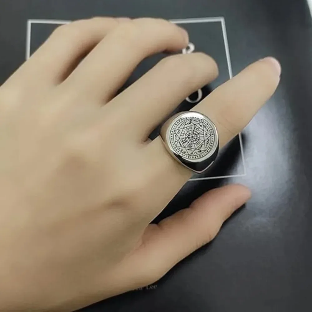 Herrenmode Solomon's Schlüsselanhänger Vintage Edelstahl Talisman Siegelring Schmuck Papa Freund Valentinstag Geschenke