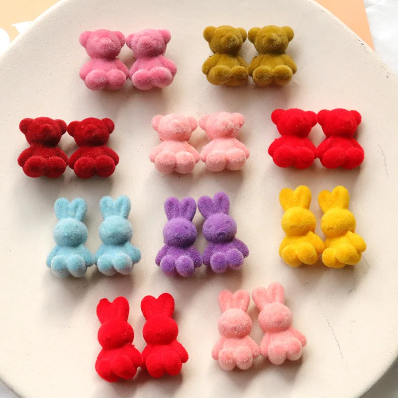 

Бархатные бусины с отверстиями в виде животных и кроликов, 50 шт./лот