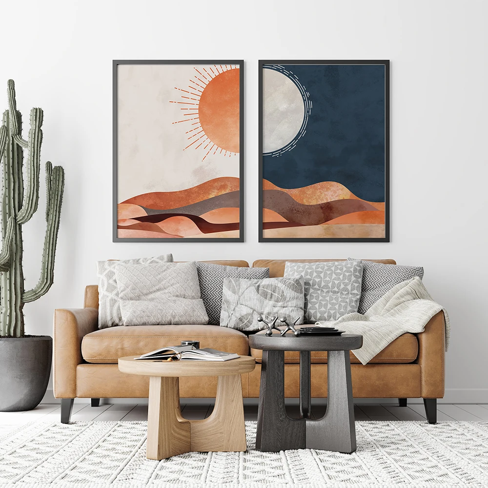 

Modern Boho Sun And Moon Wall Art Decoration Canvas Painting Home Decor Decorative Picture For Living Room Posters
