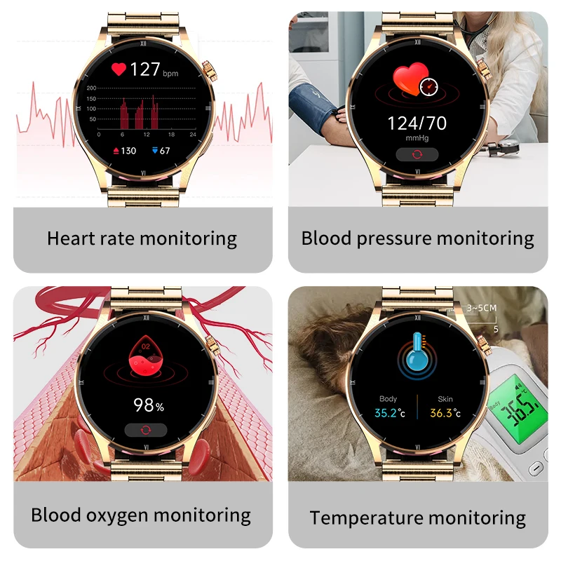 Lige-smartver Digital Eletrônico para Homens Relógio Inteligente Dourado Chamada Bluetooth Frequência Cardíaca Rastreamento do Sono Relógio de Pulso de Fitness - Image 3