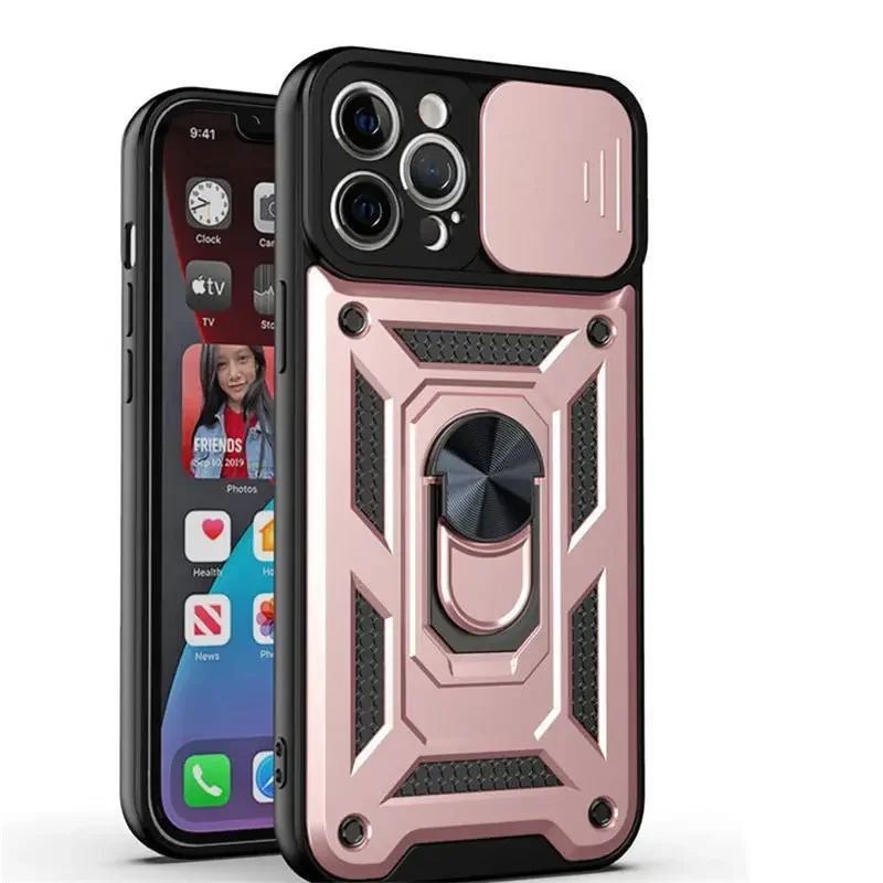 Armor Shockproof Magnetic Ring Stand Holder Case - Premium Protective Back Cover