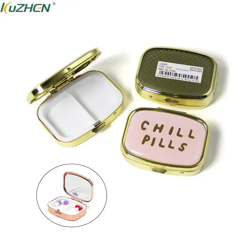 

1 Cell/2 Cell Metal Pill Boxes Square/Round Pill Boxes Medicine Organizer Container Medicine Case Splitters Pill Candy Box