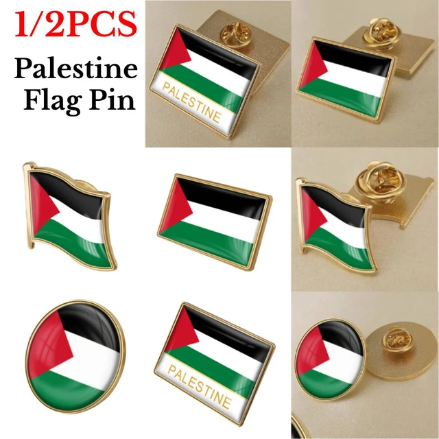 High Quality Gold Enamel Flag Lapel Pin Badge Palestine Country