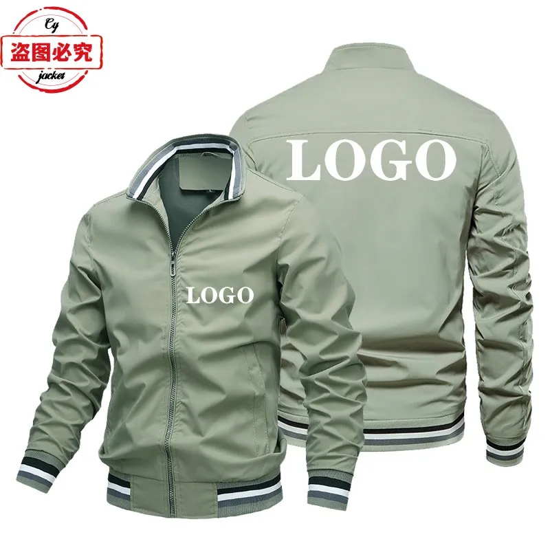 Racing clothes custom printed logo locomotive jacket loose long sleeve men's top stand-up collar jacket group work clothes 2