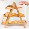 3 Tier Serving Tray Wood Tiered Tray Cake Stand Home Decor Party Serving Tray Fruit Bowl Cupcake Stand Kitchen Accessories 5