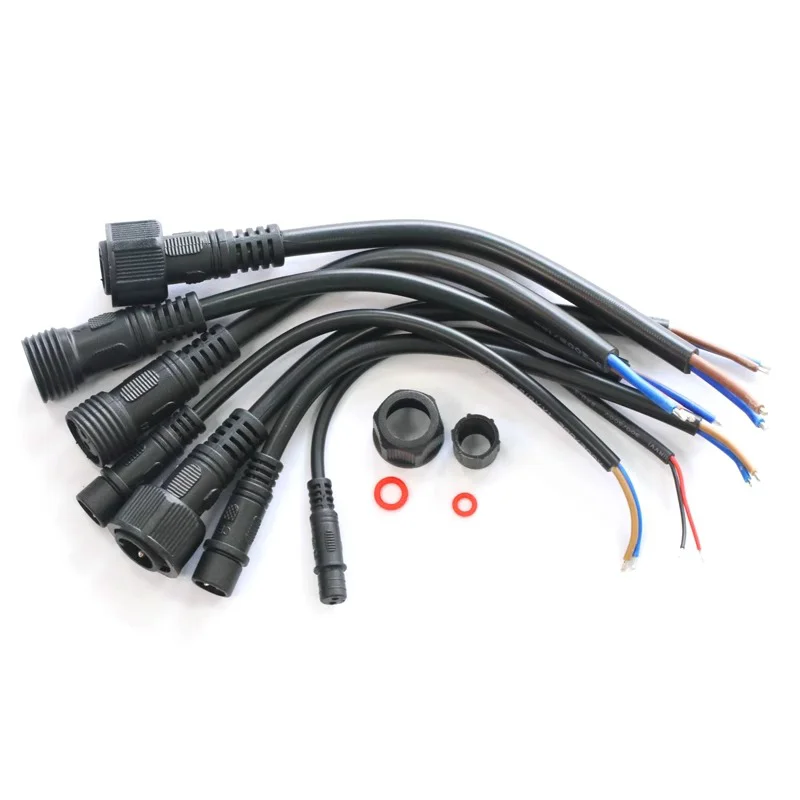 LED Strips 5/20Pcs M16 Waterproof 2 3 4 5 Pin IP65 Cable Wire Plug for LED Strips Male and Female Jack 22mm nut Connector 20CM OD 6mm